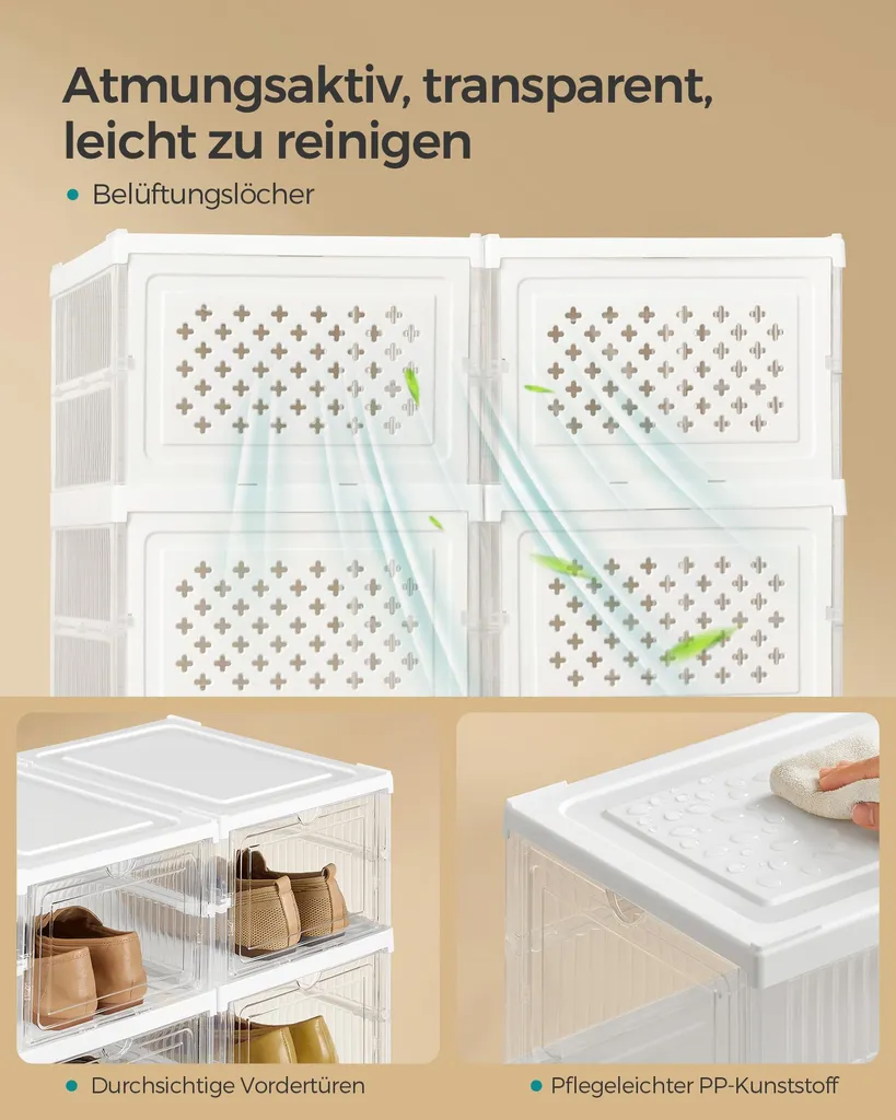Organisateur de chaussures pour placard et dressing - 2 boîtes blanc