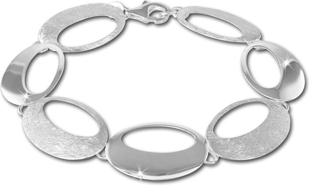 SilberDream Damen-Armband Retro Sterling Silber matt 19,5cm silber SDA435