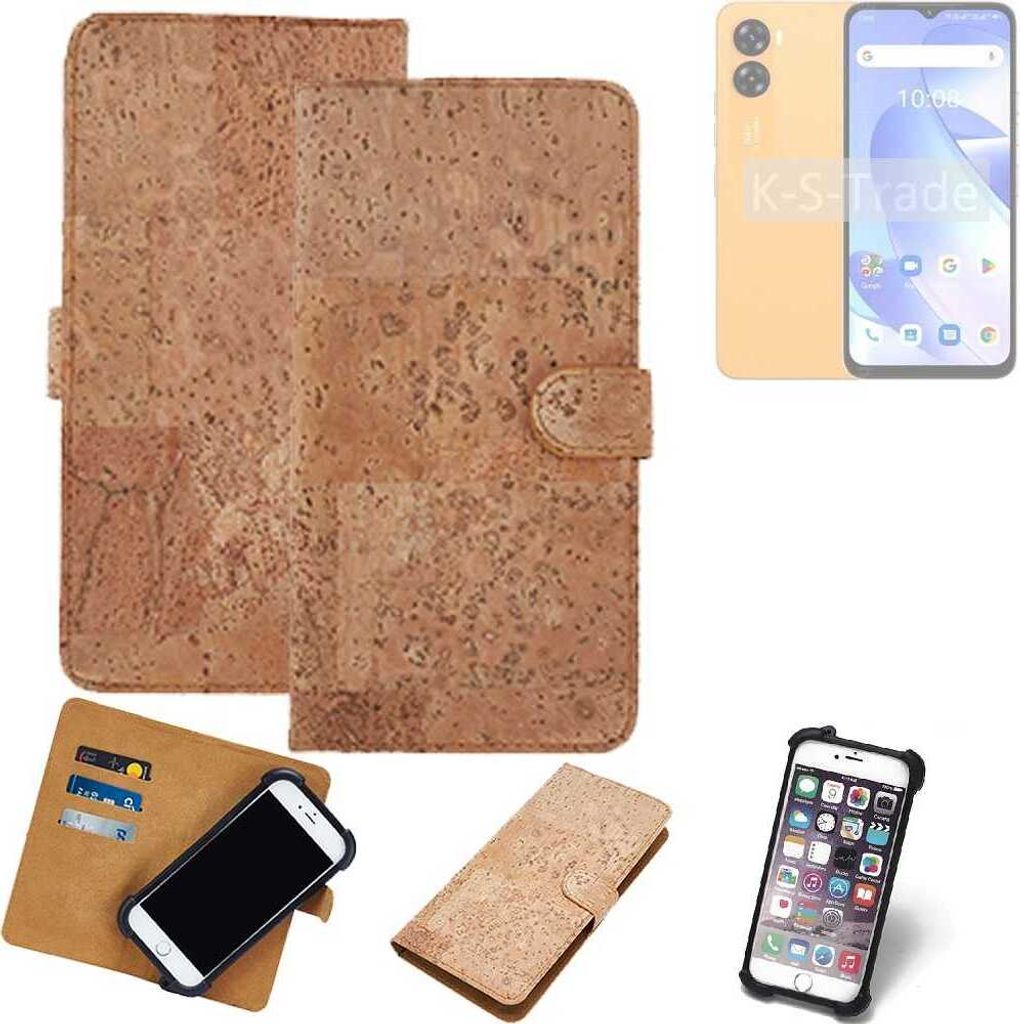 K-S-Trade Hülle kompatibel mit UMIDIGI G3 Max Kork Handyhülle Cover Schutzhülle TPU Case Bumper in Hellbraun, (1x)
