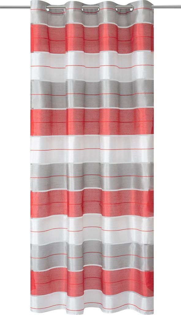 Silný pruhovaný závěs 145x250 bílo-šedo-červený Obrázek produktu 