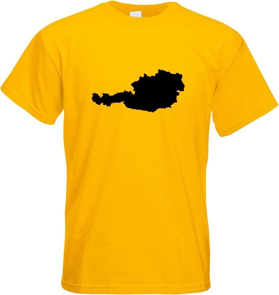 Kiwistar - T-Shirt - gelb - Österreich Umriss Kontur Herren Funshirt Bedruckt Design Sprüche Spruch Motive - mit Motiv Bedruckt - Funshirt Design...