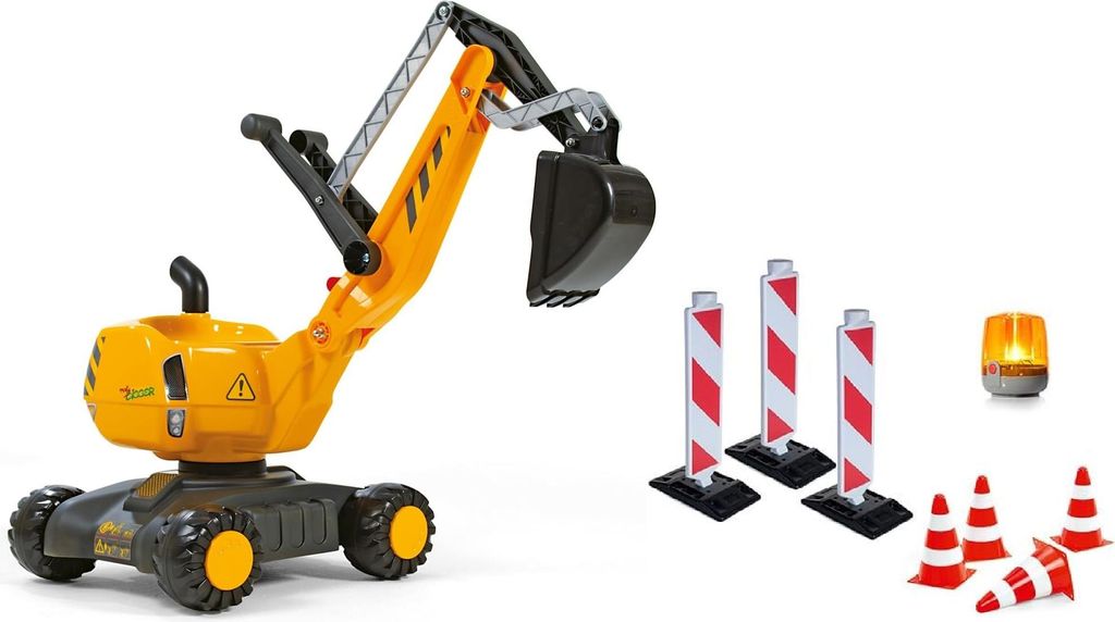 Rolly Toys Baustellenset mit rollyDigger und Sicherheits-Zubehör Set