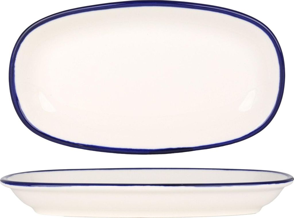 Rinart Servierschale - Blue Edge - Porzellan - 25x15 cm