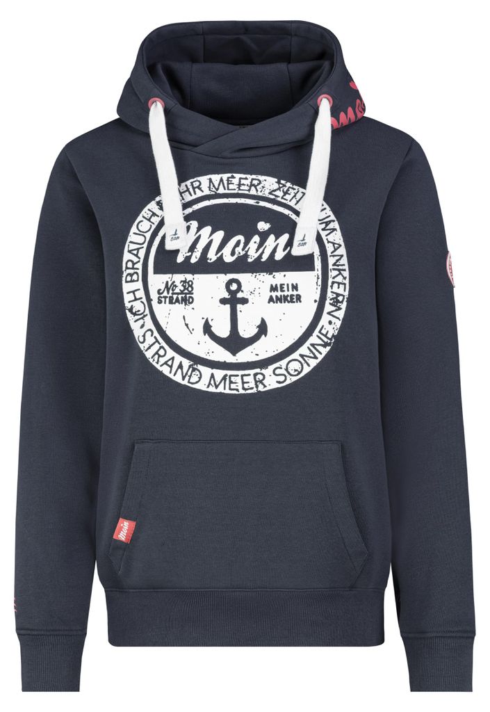 EIGHT 2 NINE Kapuzenpullover Spruch Print Design Kängurutasche Kapuze Größe: S