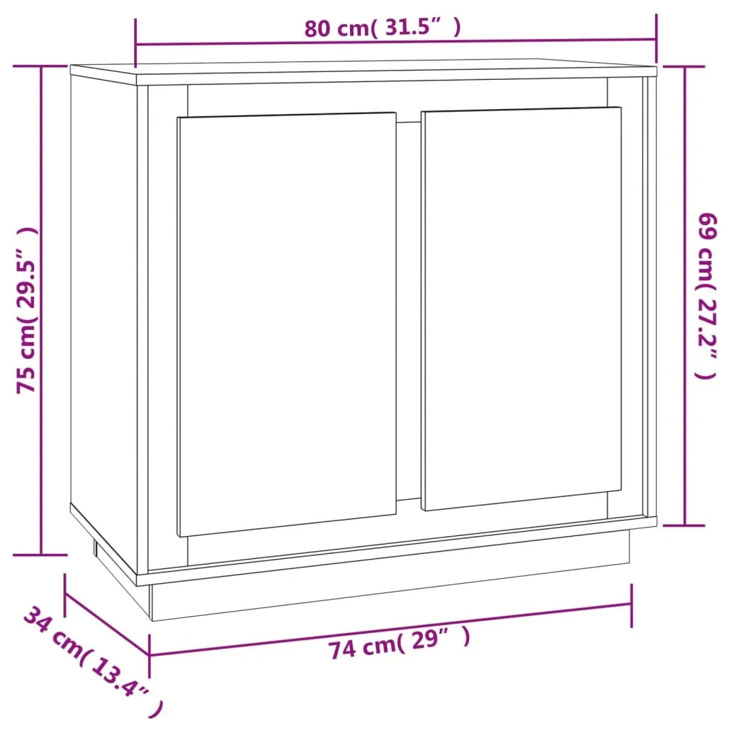 Offerta Credenza vidaXL Rovere Fumé 80x34x75 | Spazio Extra Ora - 9