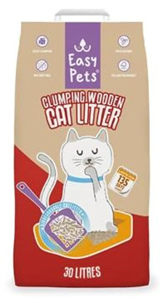 Easypets Litière pour chats Bois agglomérante naturelle de 10 litres