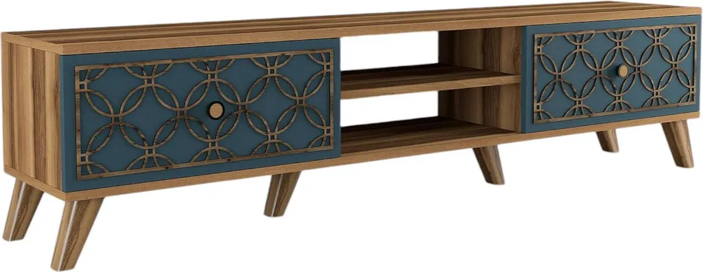 Banc TV Design en Noyer Brun Albonese 180 cm pour Salon Contemporain