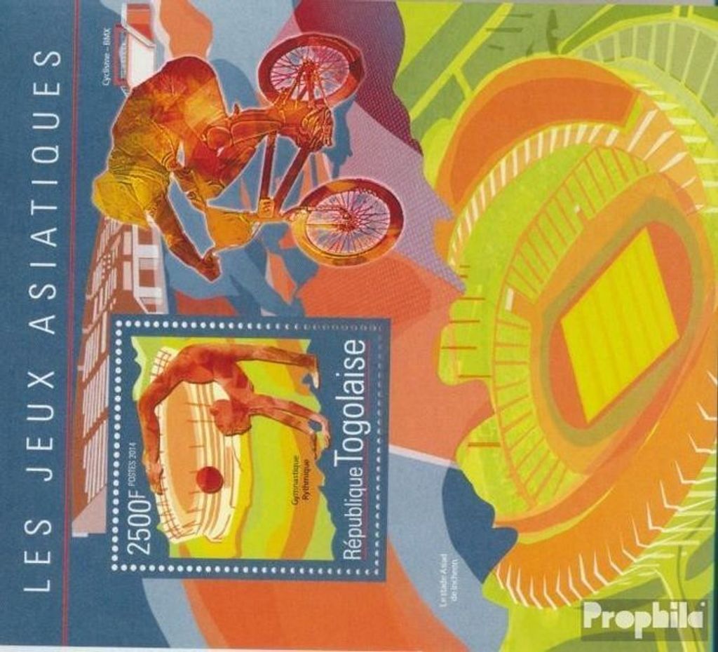 Briefmarken Togo 2014 Mi Block 1095 (kompl. Ausgabe) postfrisch Asiatische Spiele
