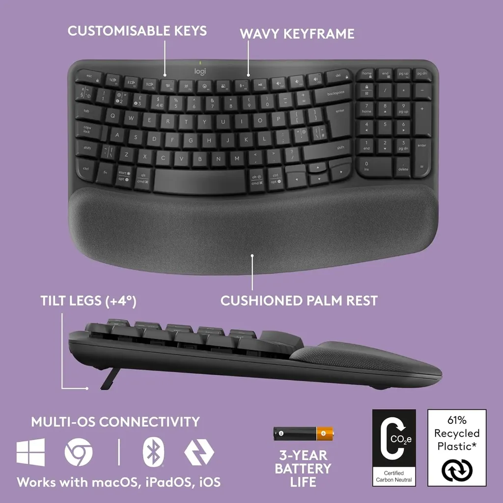 Clavier bureautique Logitech 920-012293 Graphite pour PC et Mac Pro - 4