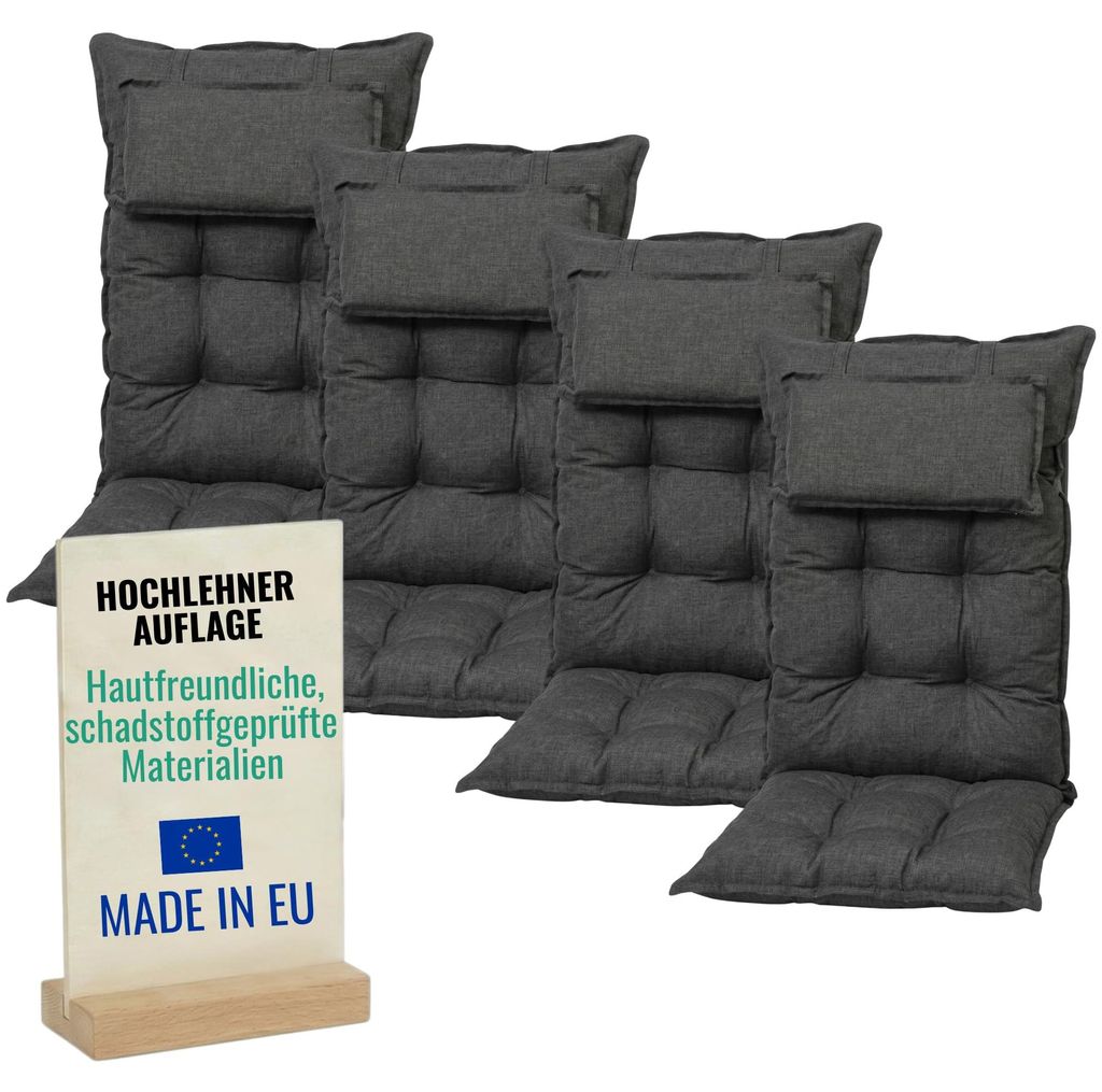 Pillows24 – 4x podušky na záhradné stoličky z 6 cm hrubej Obrázok produktu 