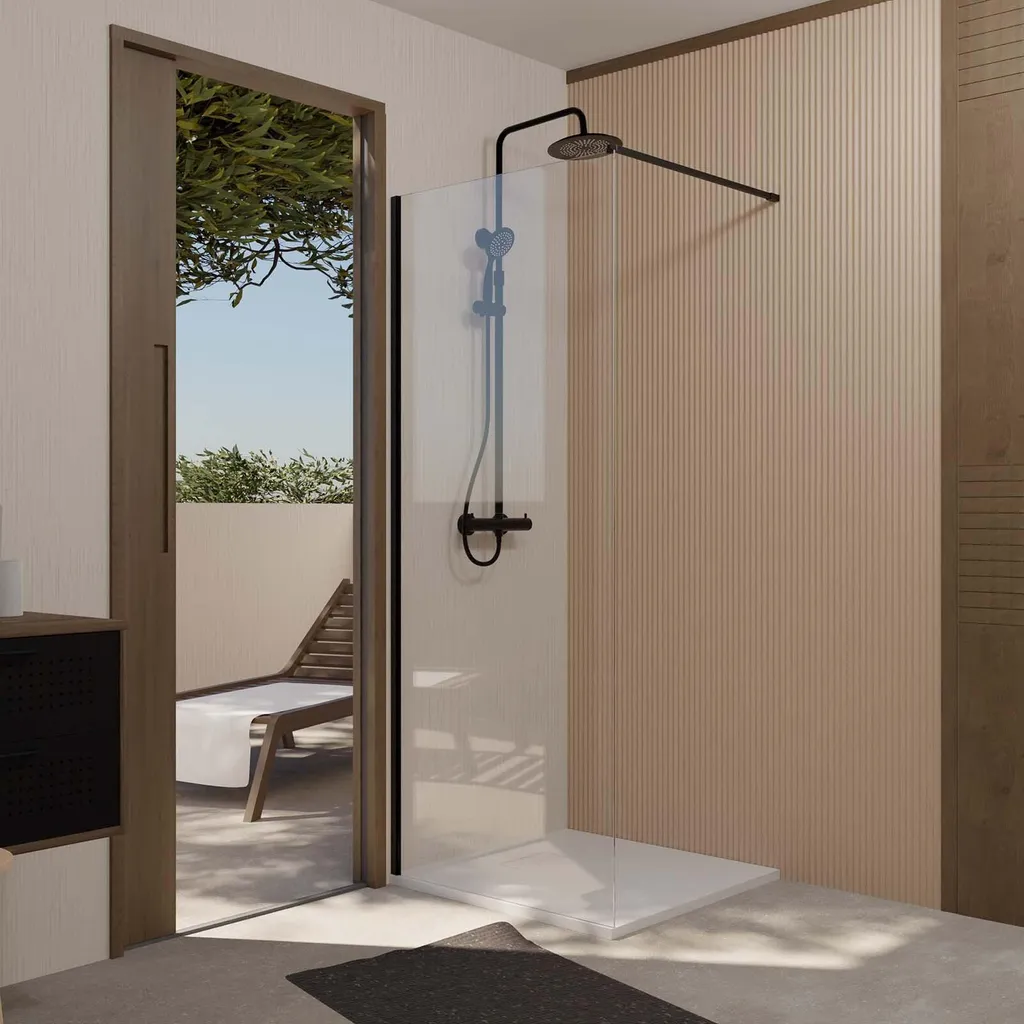 Paroi de douche 80 cm verre anticalcaire contre les traces de calcaire