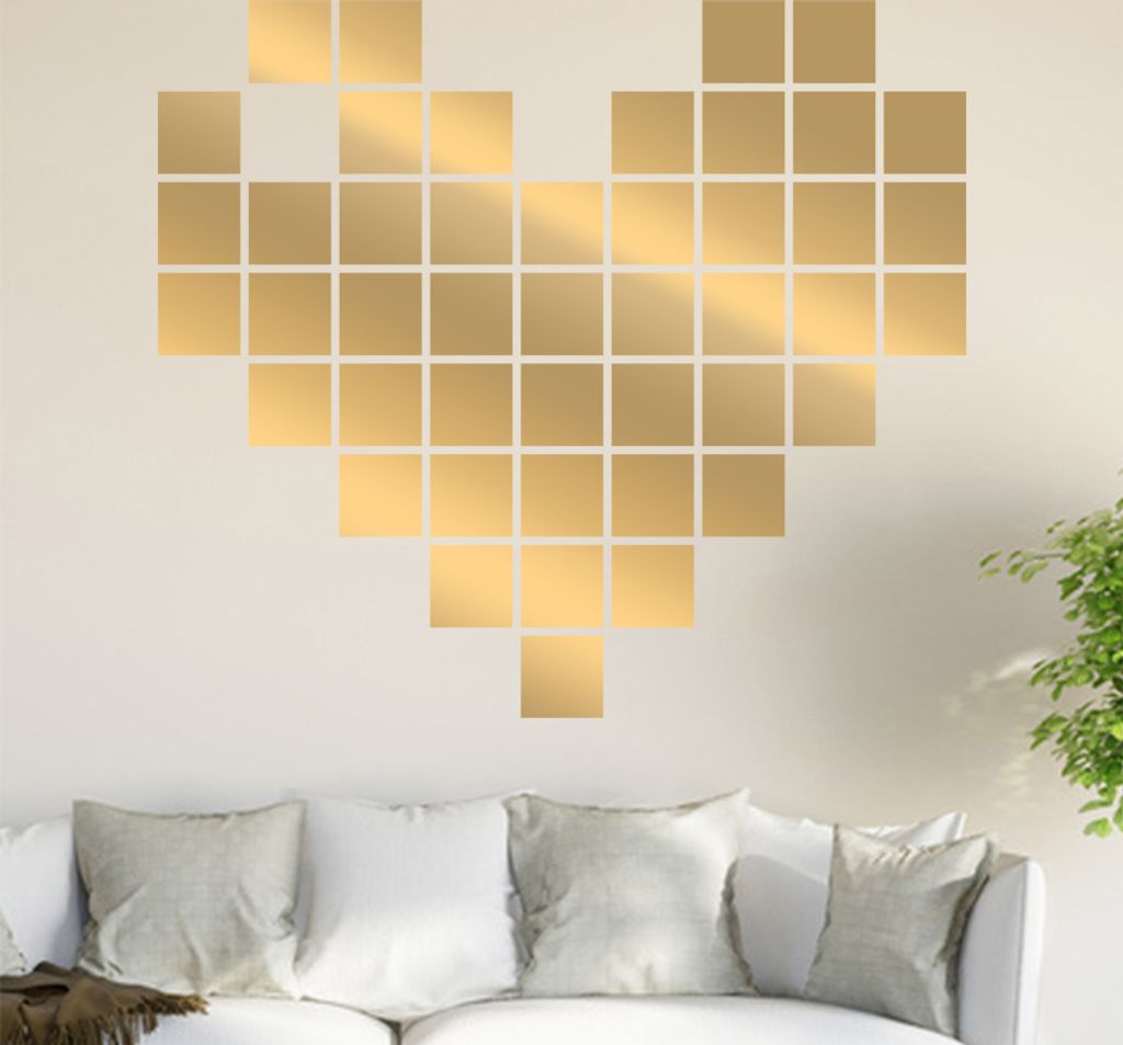 Retro Herz Wandtattoo in 6 Größen - Wandaufkleber Wall Sticker - Dekoration, Küche, Wohnzimmer, Schlafzimmer, Badezimmer