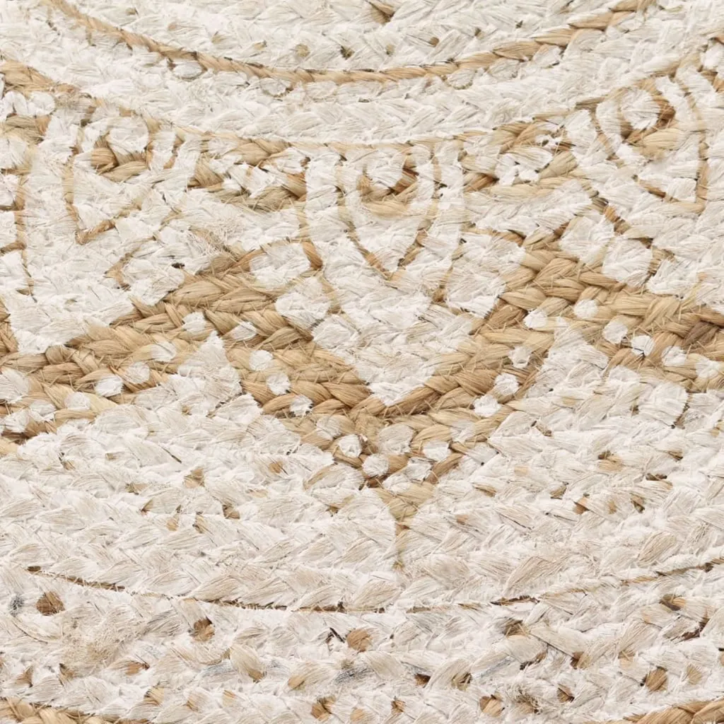 Tapis Jute Tressé Imprimé 150 cm - Texture Robuste et Finition Artisanale