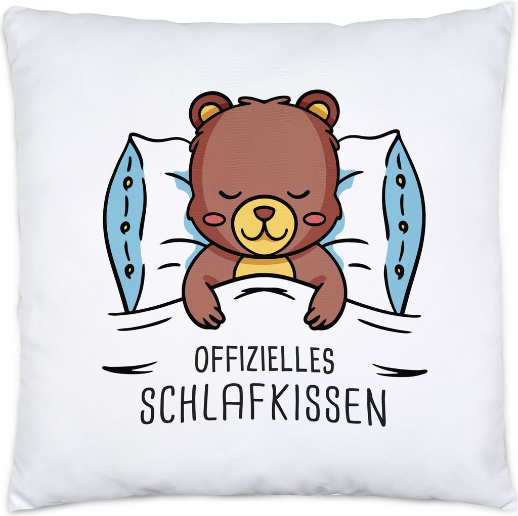 Offizielles Schlaf-Kissen inkl. Füllung Schlafender Süßer Bär Schöne Geschenk-Idee Schnarch-Kissen