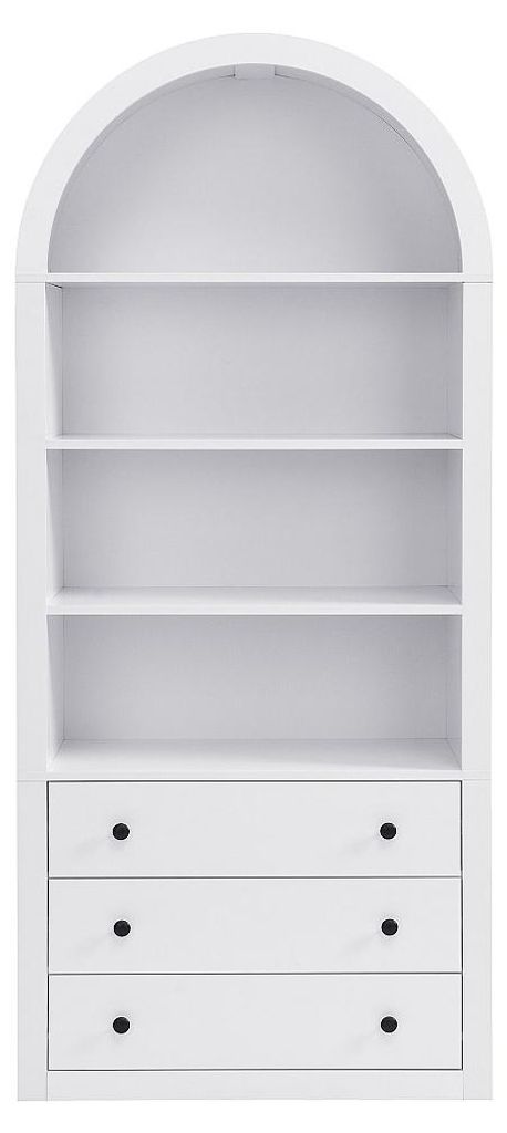 Regal mit 3 Schubladen und 4 Fächern aus MDF – Weiß – MARALYN