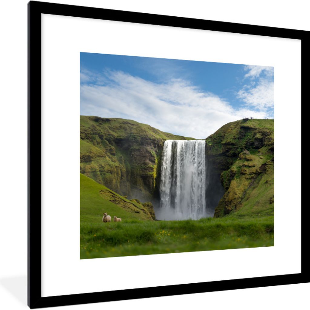 MuchoWow® Gerahmtes Poster Wasserfall - Island - Natur Produktbild 