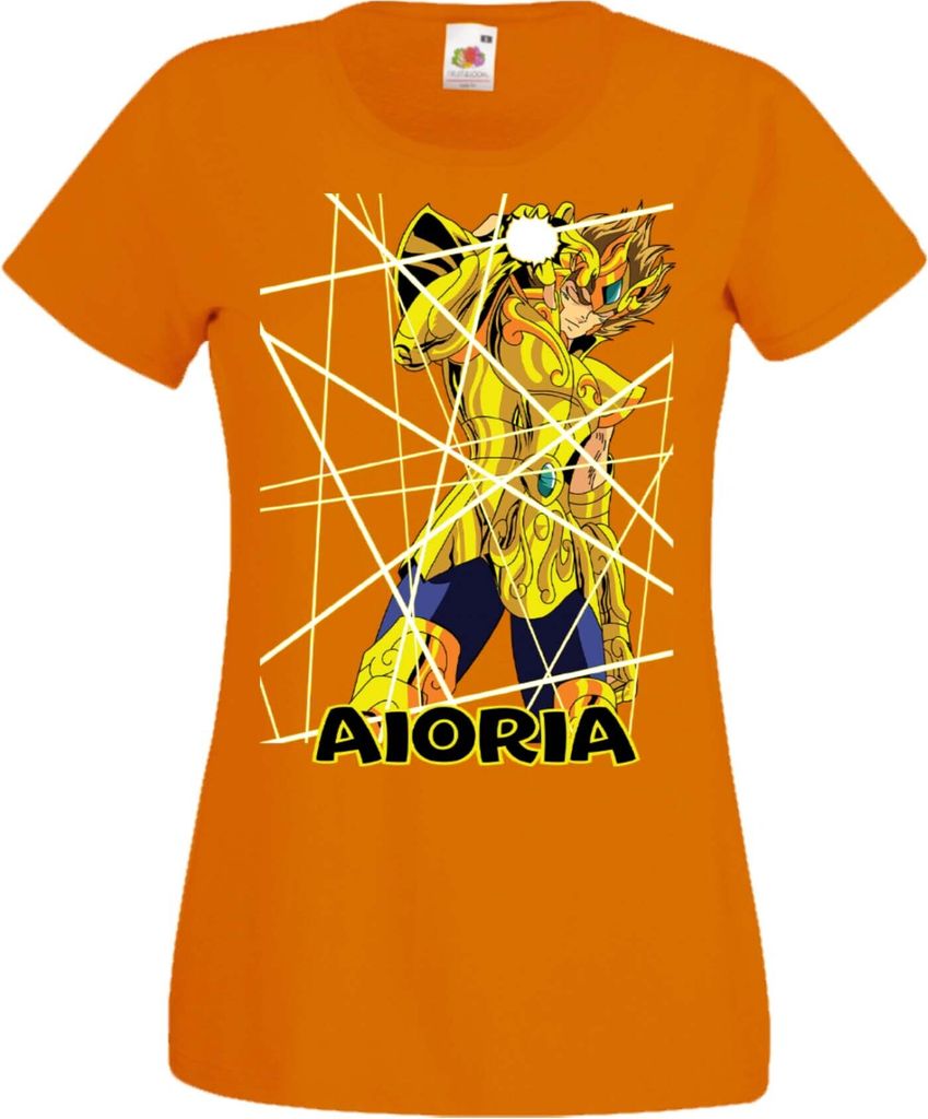 Damen T-Shirt Manga Anime Saint Anime Seiya Leo Aiolia 02 Aiolia, Lady L / Orange