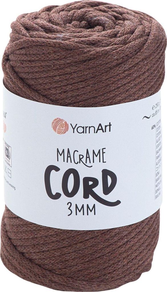 Yarn Art Macrame Cord 3 mm 85 m 769 Brown Šňůra Obrázek produktu 