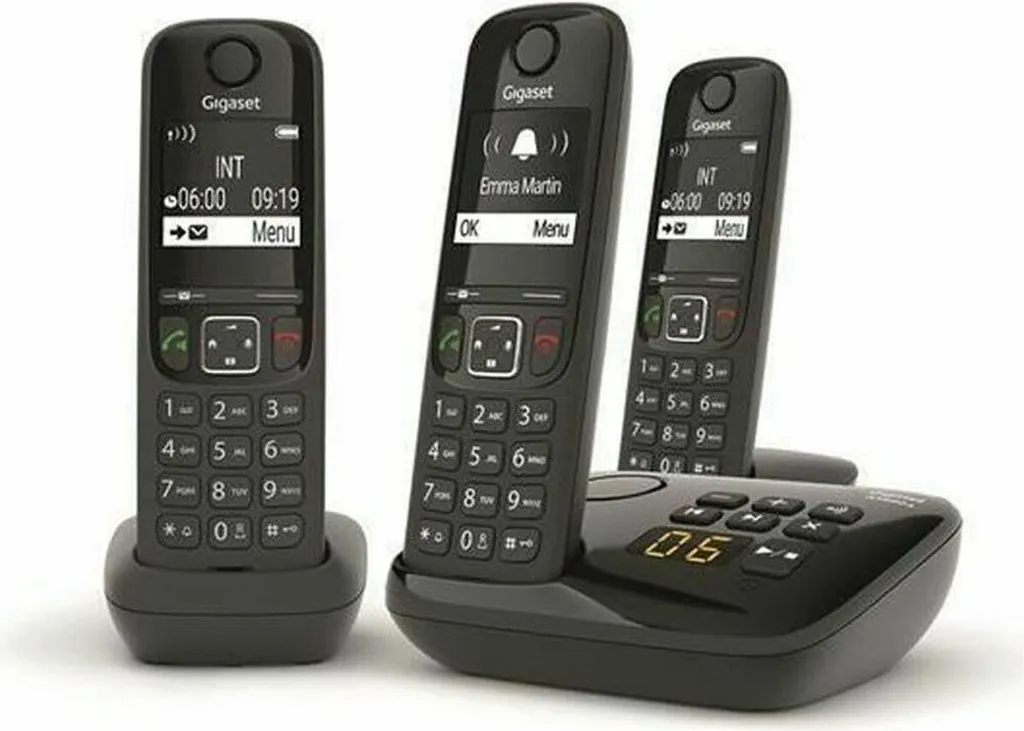 Téléphone Fixe pour Maison Gigaset AS690A Trio : 3 Postes avec Répondeur