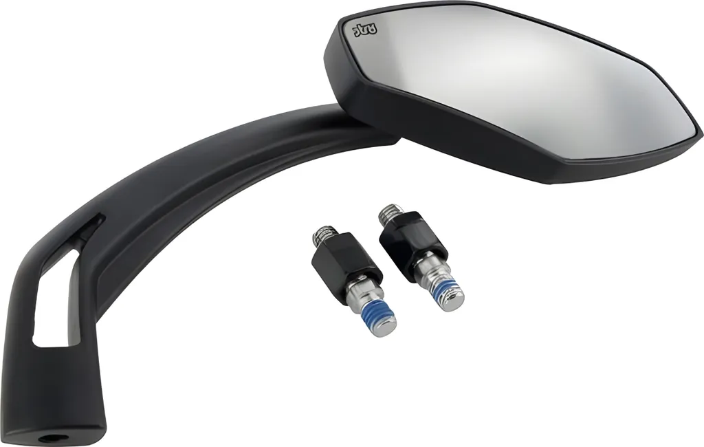 Rétroviseur Noir STR8 CNC Style II Droit avec Finition Aluminium Pro