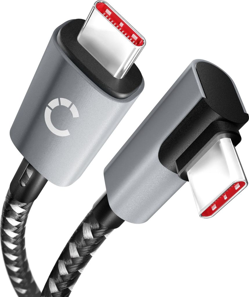 CELLONIC 100W USB C auf USB C Kabel, PD 3.1 rechtwinklig Schnellladekabel Kompatilel mit MacBook Pro/Air M2, iPad Pro 12.9/iPad Air/Mini 6, Samsung...