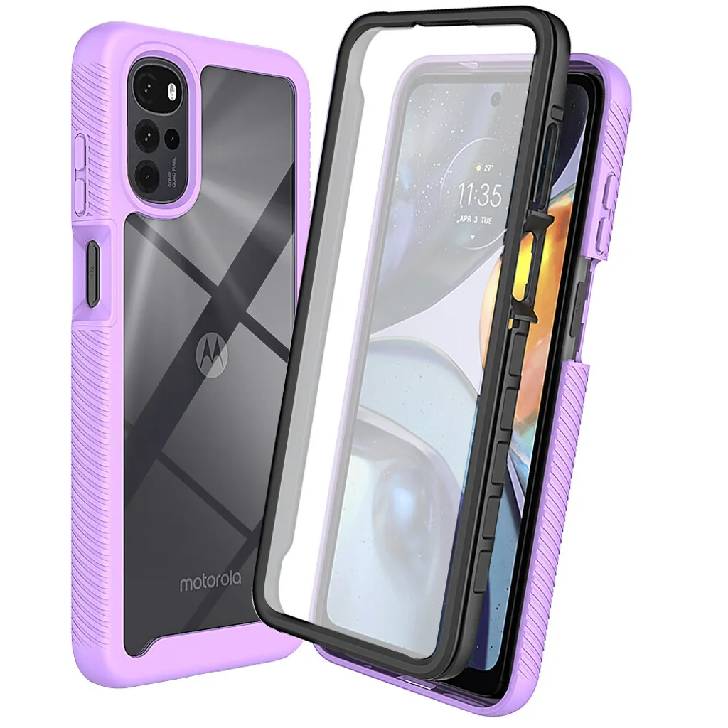 Custodia Motorola Moto G22 Viola con Protezione Schermo 360 Gradi