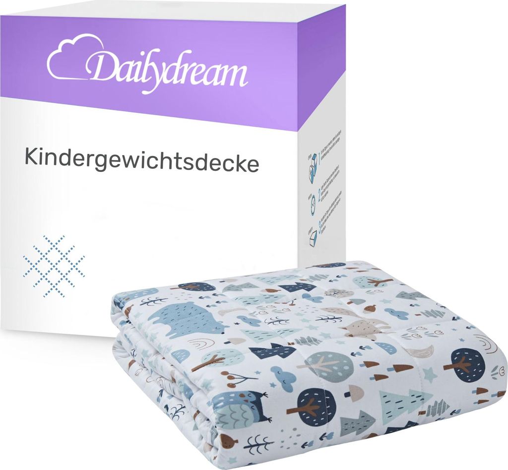 Gewichtsdecke für Kinder aus 100% Baumwolle, Edition "Wald 2, 3 KG / 90x 120cm