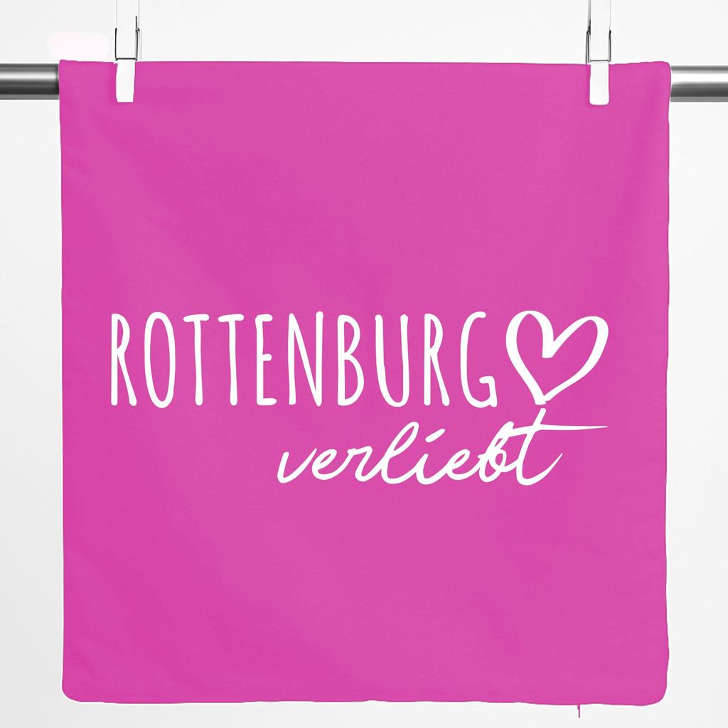 Huuraa Kissenbezug Rottenburg am Neckar verliebt 40x40cm Fuchsia Baumwolle Dekokissenbezug Geschenkidee