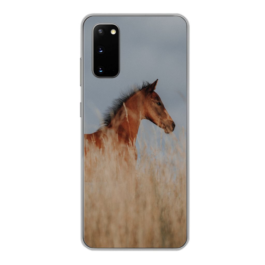 MuchoWow Handyhülle Schutzhülle Hülle für Samsung Galaxy S20 Pferd - Luft - Gras Silikon Softcase Handy Hülle - Bild