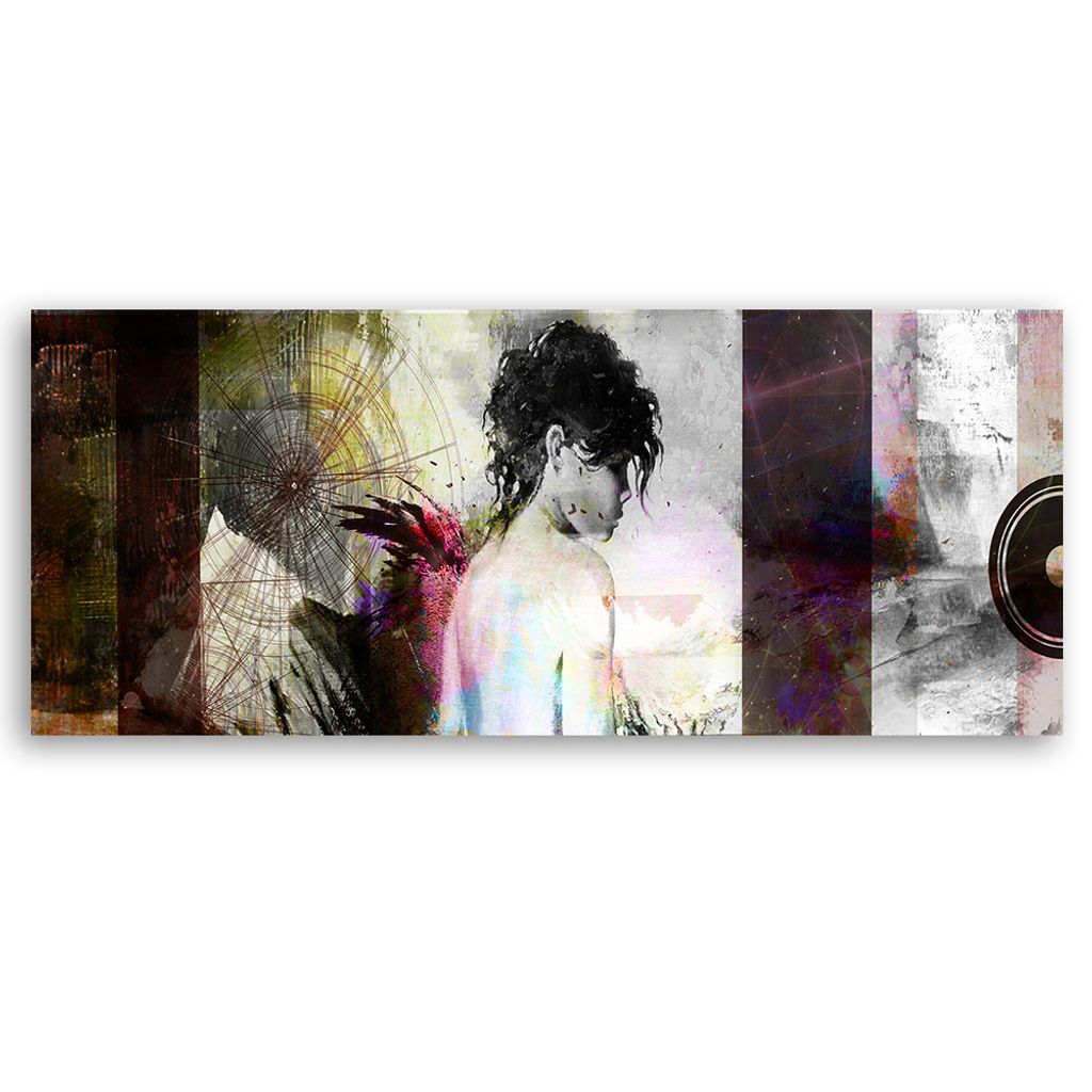 Leinwandbild Frau Pastell Glamour 150x50 Feeby Bunt bild für die wand bereit zum aufhängen