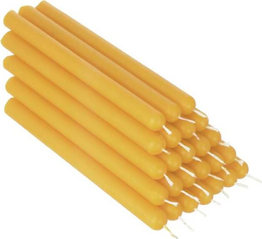 25x Gelbe Bienenwachs 12cm Tafelkerze Ritualkerze Produktbild 