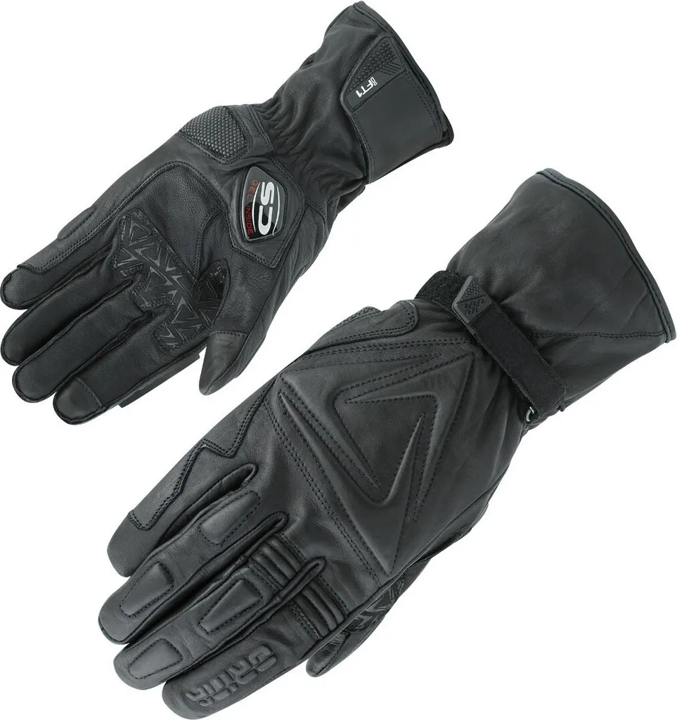 Gants de moto en cuir Orina Eagle - Équipement motard noir taille 12