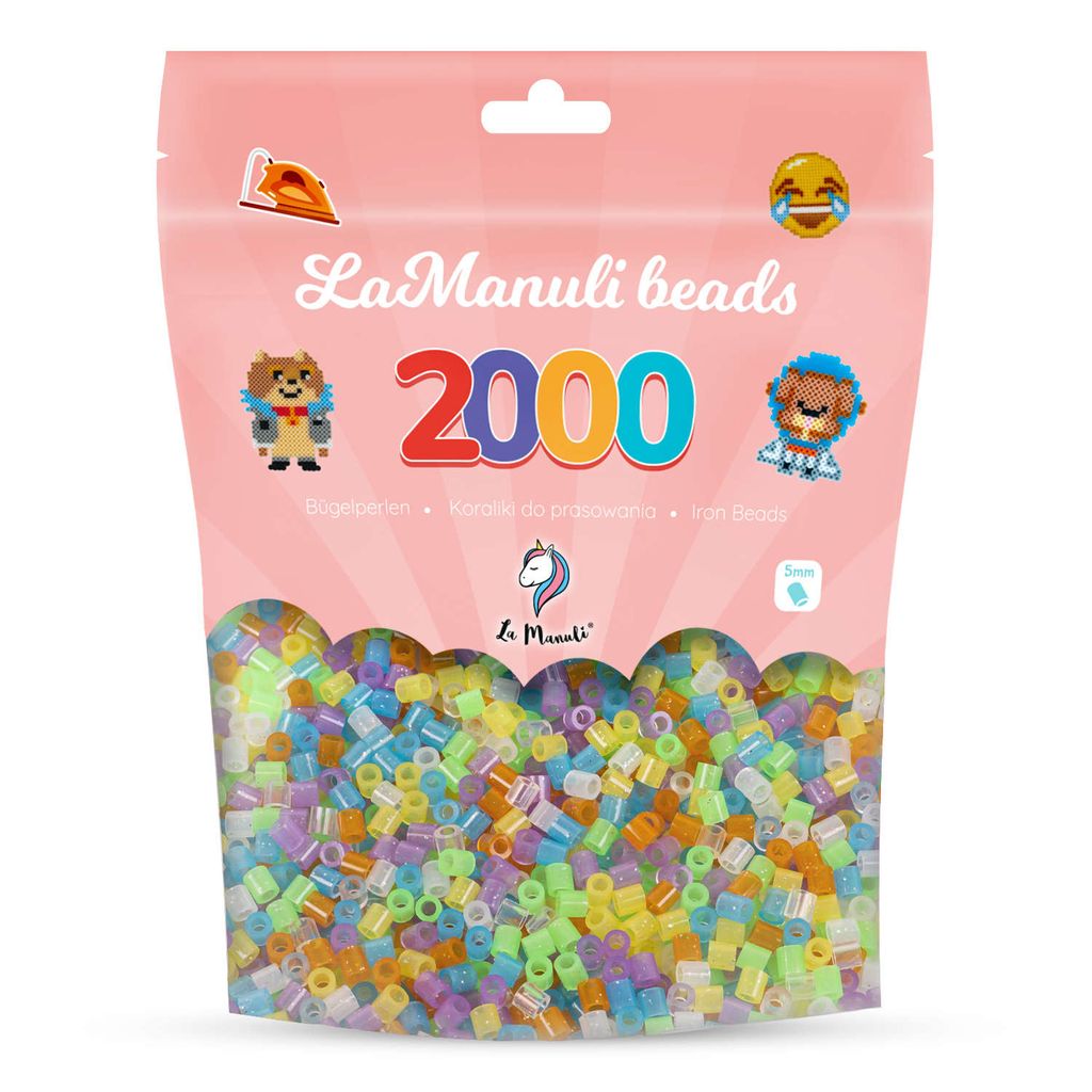 La Manuli 2000 Midi Bügelperlen Glitzer Ø 5 mm Perlen Produktbild 