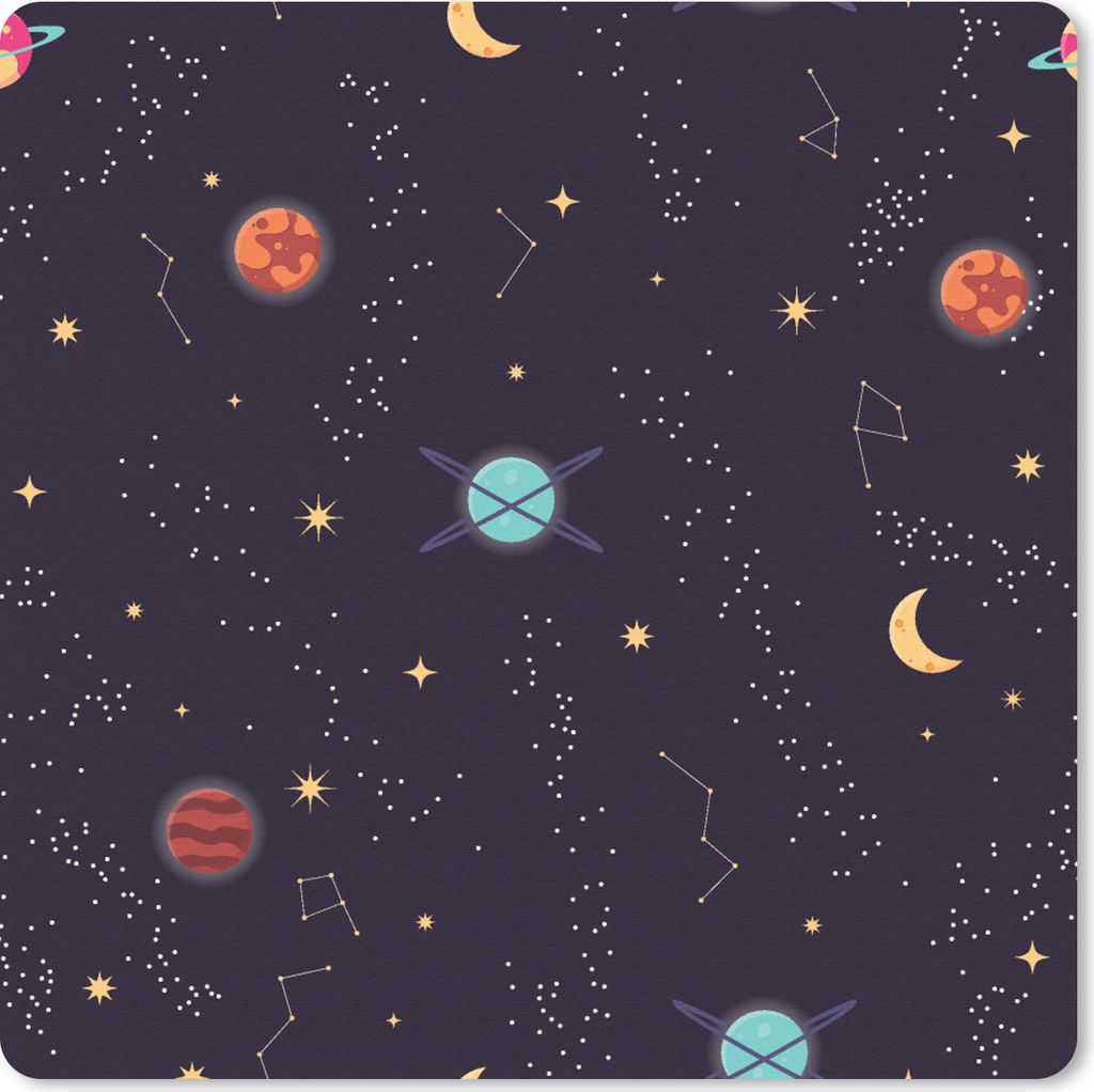 MuchoWow Mauspad Mousepad Planeten - Sterne - Muster 30x30 cm - Mousepads - Maus Mat - Pad - Mausunterlage - Gaming