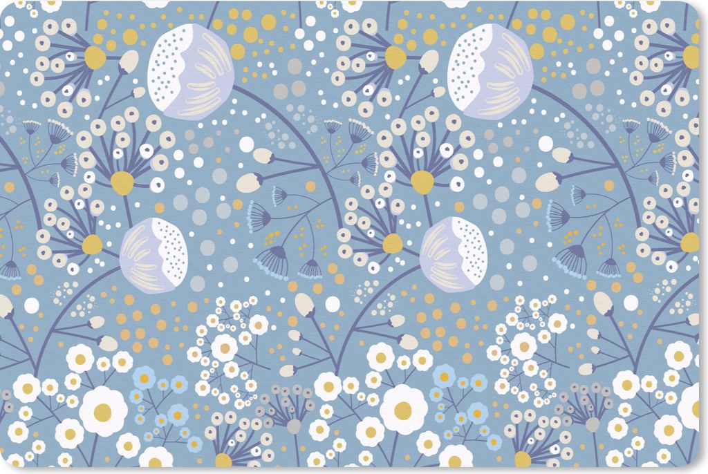 MuchoWow Mauspad Mousepad Muster - Kamille - Blumen 27x18 cm - Mousepads - Maus Mat - Pad - Mausunterlage - Büroartikel - Desk Matten