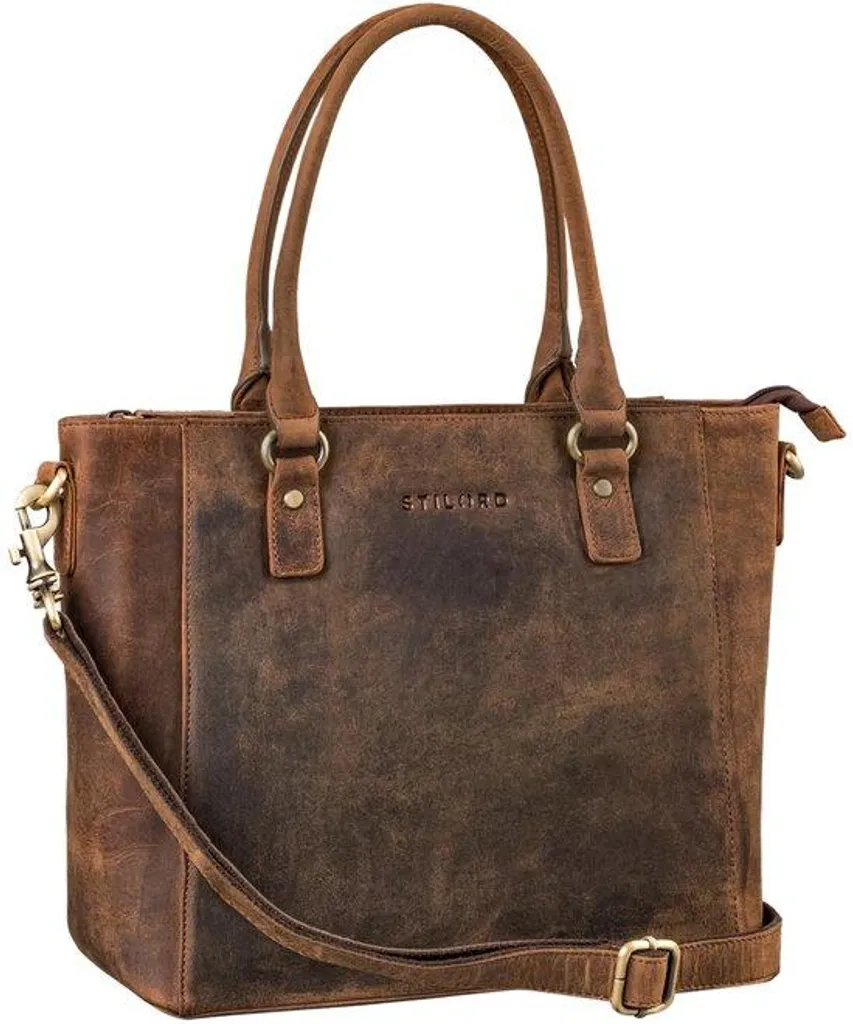 Sac cabas en cuir marron vintage pour ordinateur 13,3 pouces femme