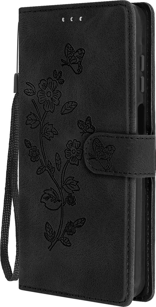 Avizar, Samsung Galaxy A15 5G Portemonnaie-Hülle mit Handschlaufe, Schwarz