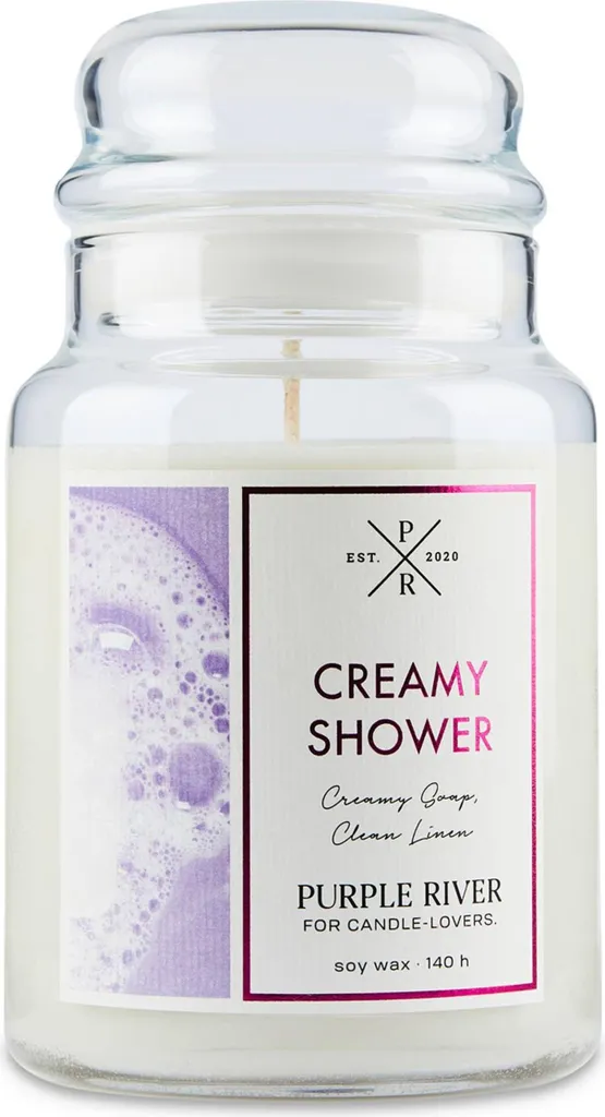 Purple River Candela Profumata in Vetro | Relax e Benessere 140h