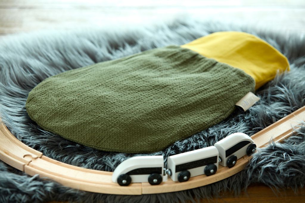 KraftKids Strampelsack Herbst Winter Doppelkrepp Grün Herbstgrün 60 cm lang (6-12 Monate)