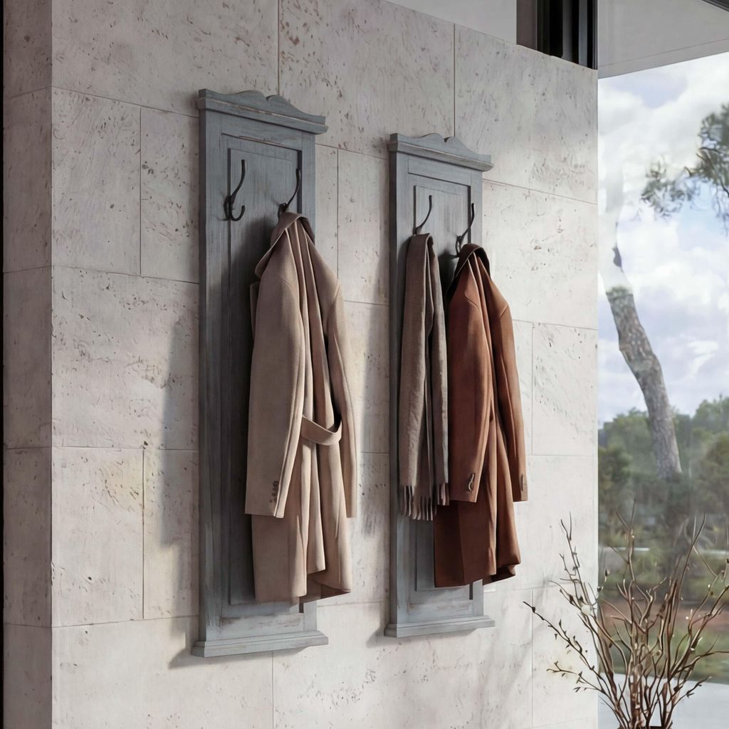 2x věšáková stěna s 3 věšáky 33040 - 109x28x3,5 cm, antik Obrázek produktu 