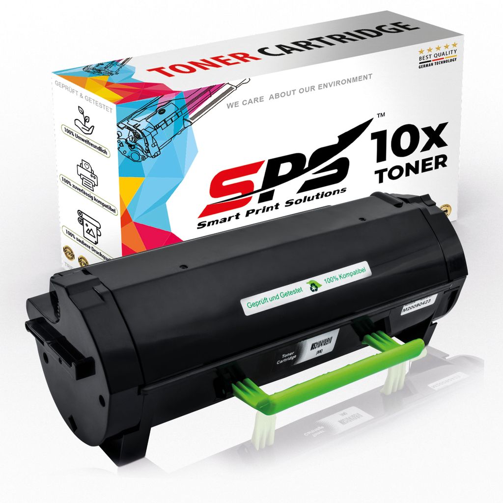 10x Toner 502 50F2000 Schwarz Kompatibel für Lexmark MS610DE Drucker