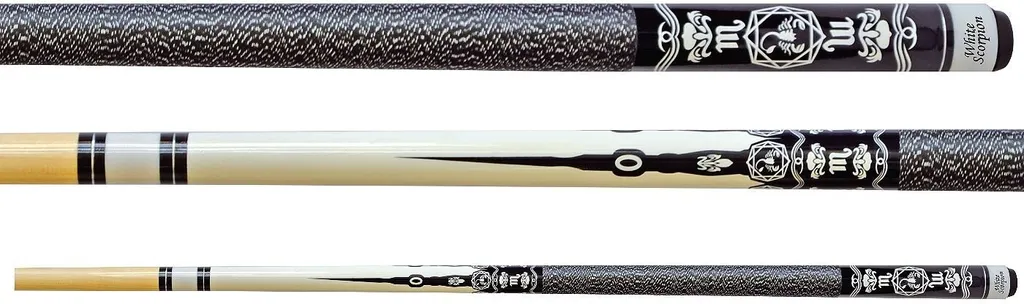 Queue de billard WHITE SCORPION débutant Kö 145cm en érable robuste