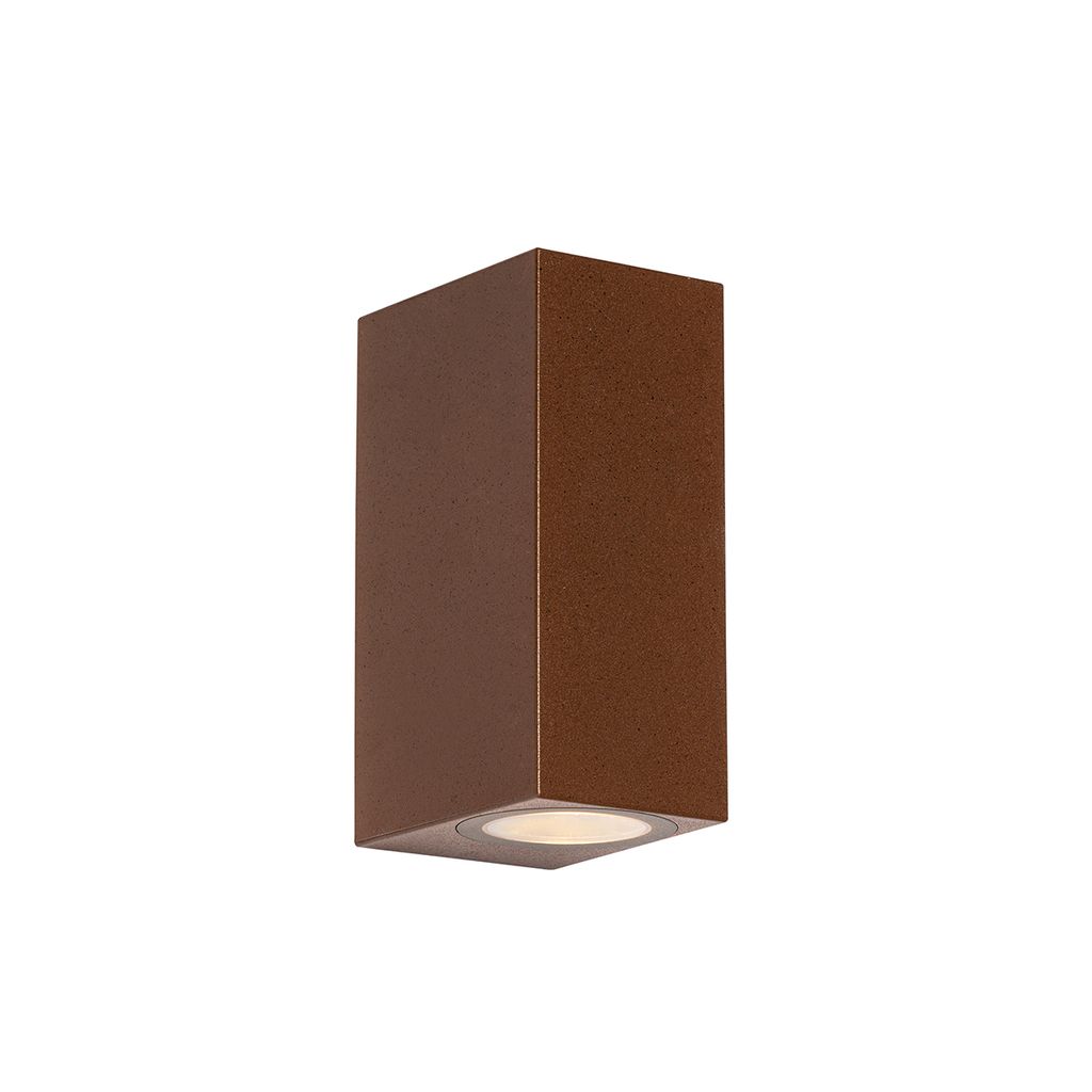 Qazqa Modern außen Up and Down Wandleuchte, Außenlampe, Wandlampe für den Garten - Baleno - Rostbraun, Landhausstil, max. 5W, Geeignet für LED,...