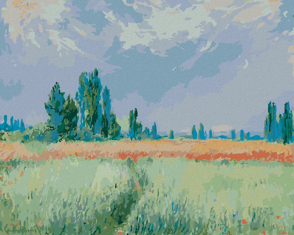 Diamondi - Diamond painting - WEIZENFELD (CLAUDE MONET), 40X50 cm, mit Keilrahmen (bereits gespannt)