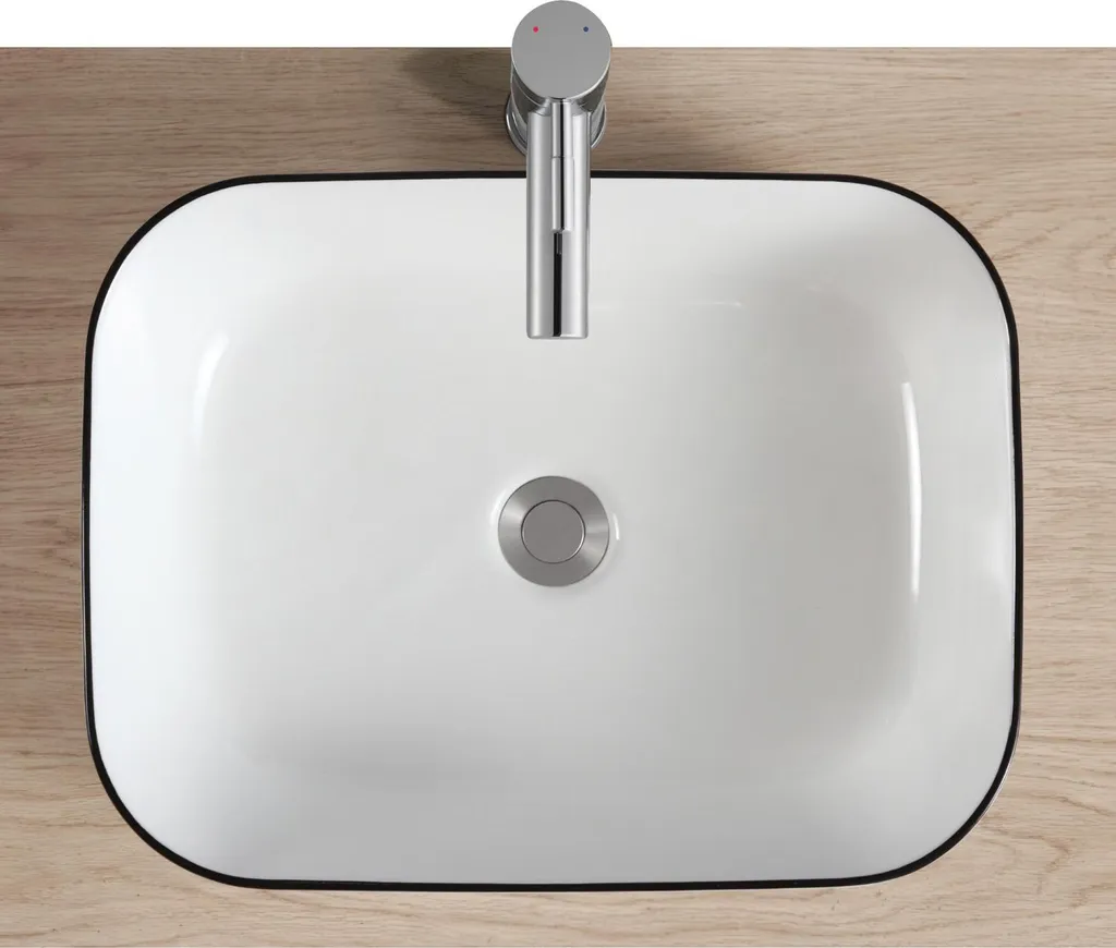 Vasque à poser pour salle de bain ALIX rectangulaire céramique 48cm