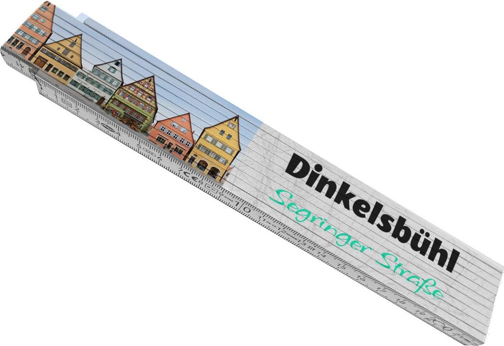 streetline Dinkelsbühl Segringer Straße Meterstab aus Holz