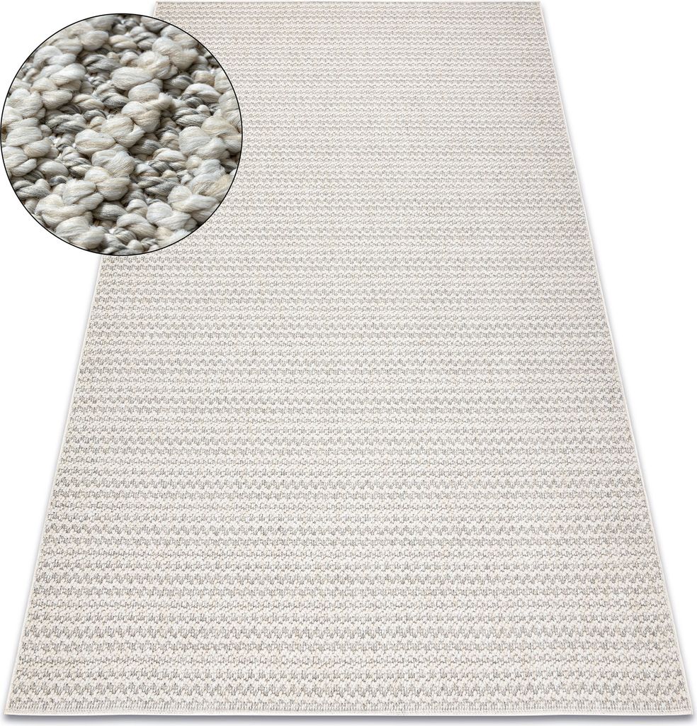 Teppich JERSEY 19236 grau - Struktur, Schleife BOHO beige 240x330 cm