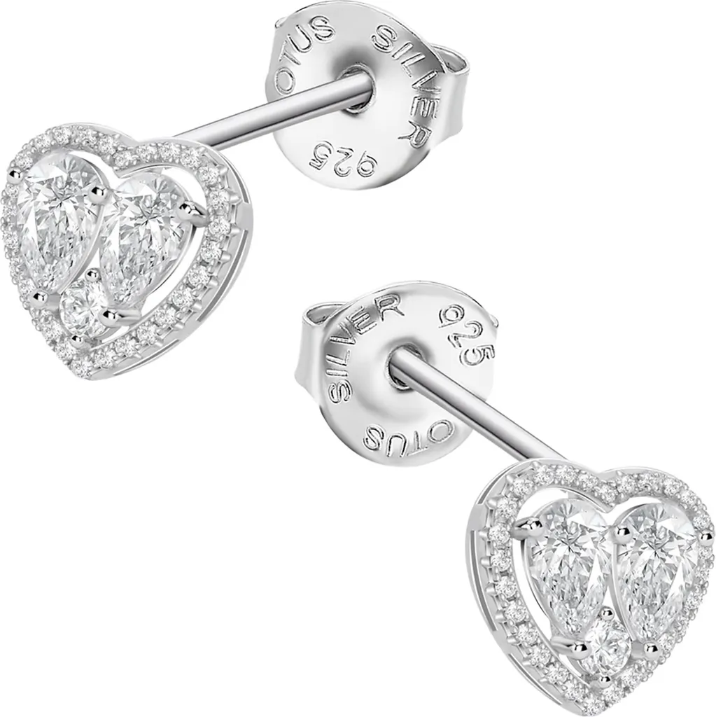 Lotus Silver Clous d'oreilles Cœur Zircon LP3745-4/1 en Argent 925