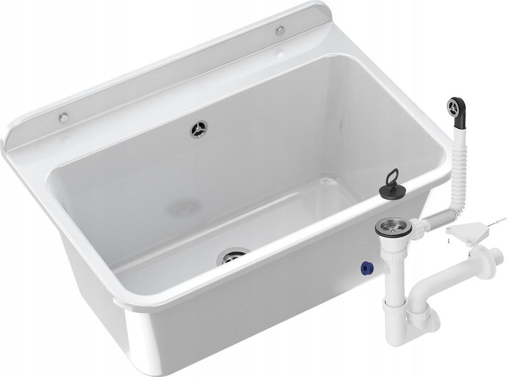 Granitan - Lavabo - Lavello - 61x41x30 cm - Bianco - con Immagine del prodotto 