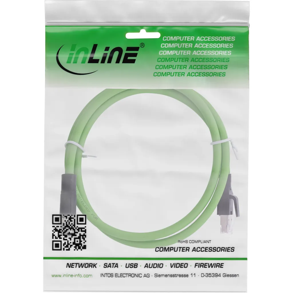 Cavo Patch Industriale M12 D-coded a RJ45 InLine® 5m PUR - 2